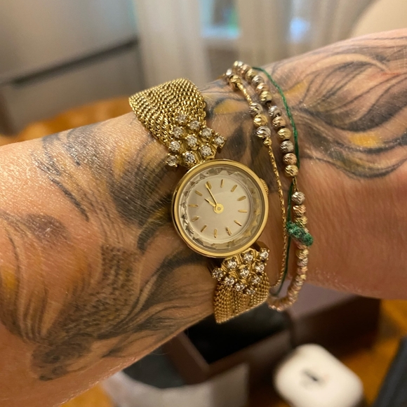 Nwt Gold Watch With Rhinestones - Picture 3 of 5